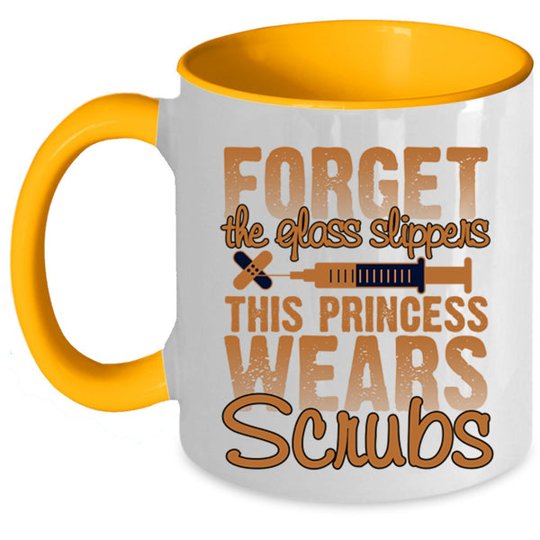 Lovely Nurses Coffee Mug, This Princess Wears Scrubs Accent Mug