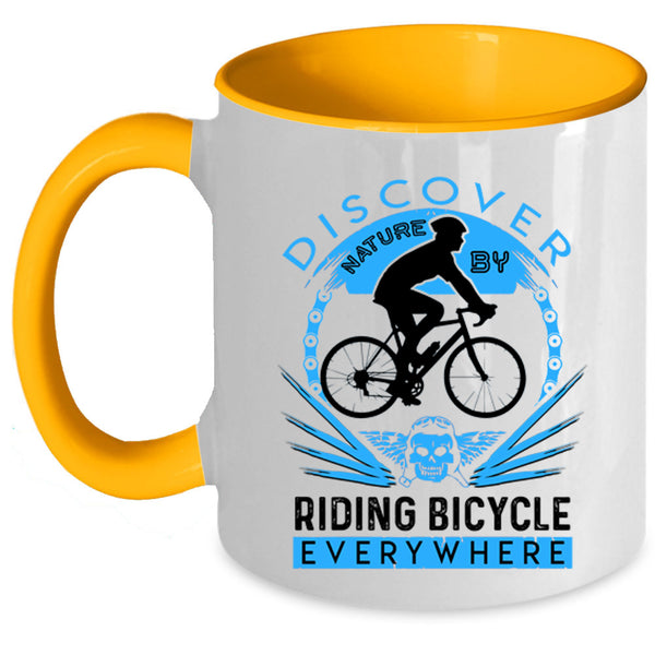Cool Gift For Biker Coffee Mug, Riding Bicycle Accent Mug