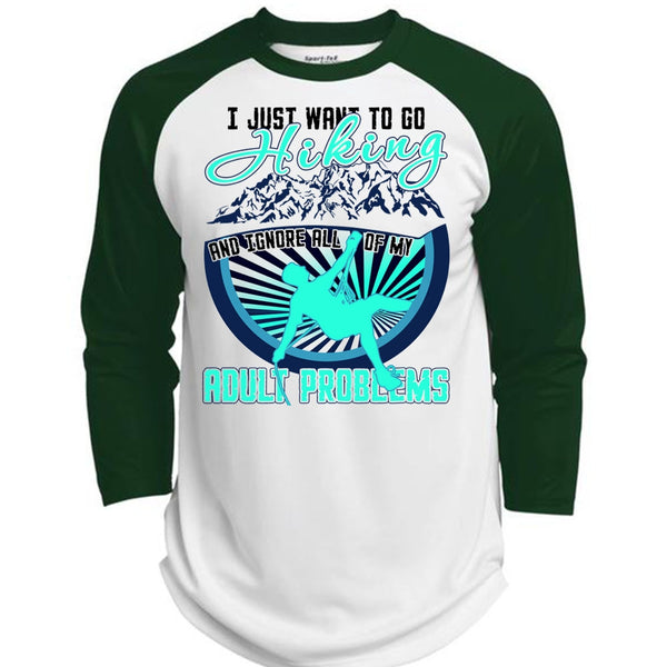 I Just Want To Go Hiking T Shirt, I Love Hiking T Shirt, Awesome T-Shirts  (Polyester Game Baseball Jersey)
