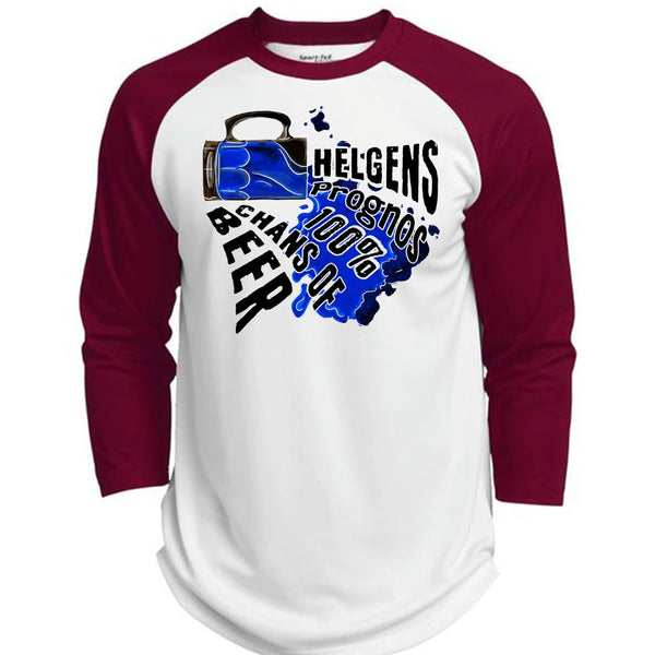 Helgens Prognos 100% Chans Of Beer T Shirt, I Love Beer T Shirt, Awesome T-Shirts  (Polyester Game Baseball Jersey)