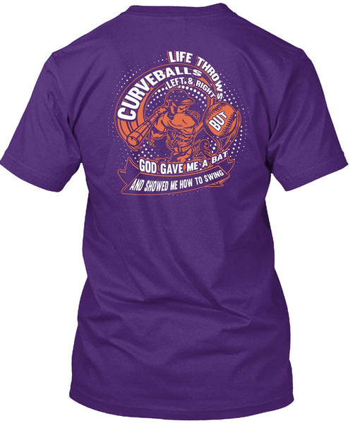 Life Throws Curveballs T Shirt, God Gave Me A Bat T Shirt