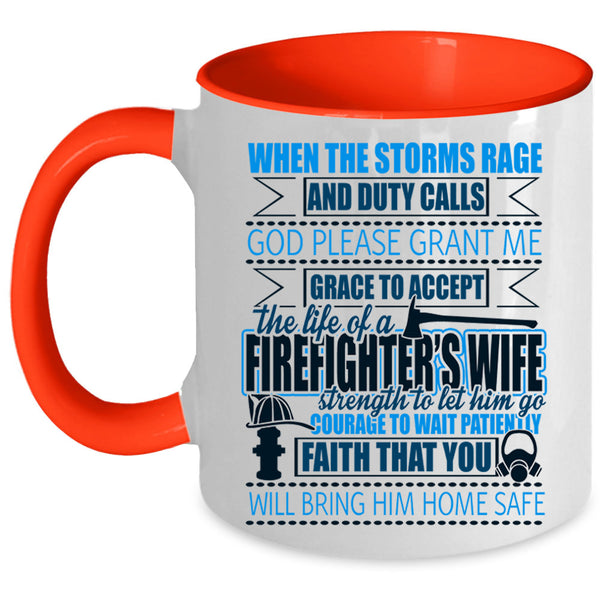 Married Coffee Mug, The Life Of A Firefighter's Wife Accent Mug