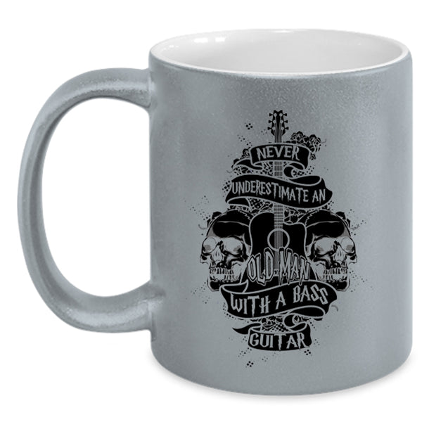 Awesome Grandpa Coffee Mug, An Old Man With A Bass Guitar Accent Mug