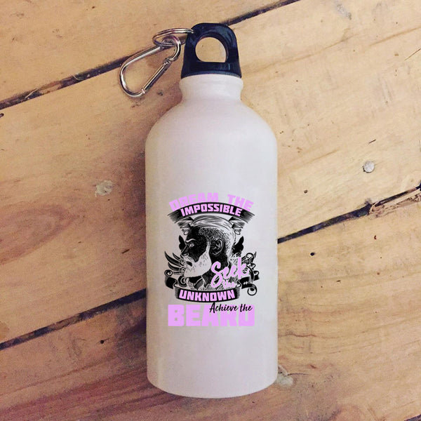 Dream The Impossible Seek The Unknow Achieve The Beard 20 oz Stainless Steel Bottle,Funny Outdoor Sports Water Bottle