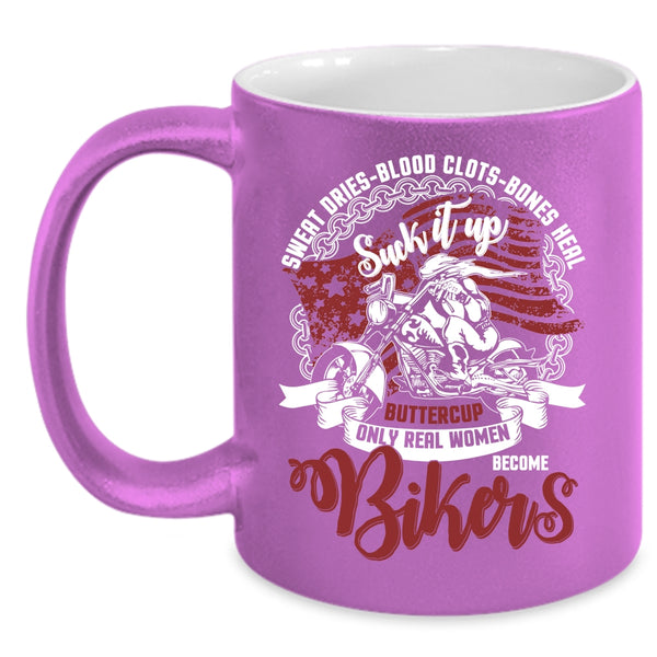 Only Real Women Become Bikers Coffee Mug, Awesome Women Coffee Cup