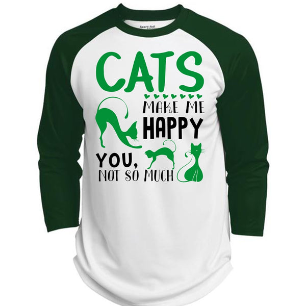 Cats Make Me Happy T Shirt, I Love Cat T Shirt, Favorite T Shirt  (Polyester Game Baseball Jersey)