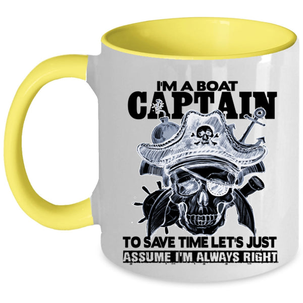 Cool Gift For Sailors Coffee Mug, I'm A Boat Captain Accent Mug