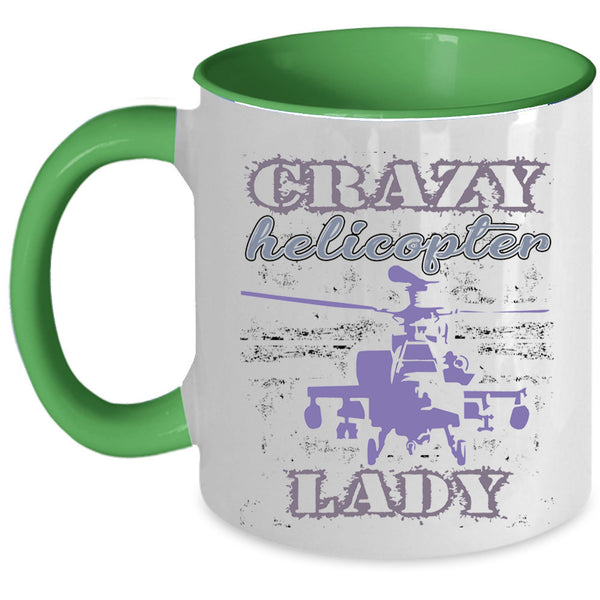Awesome Lady Coffee Mug, Crazy Helicopter Lady Accent Mug
