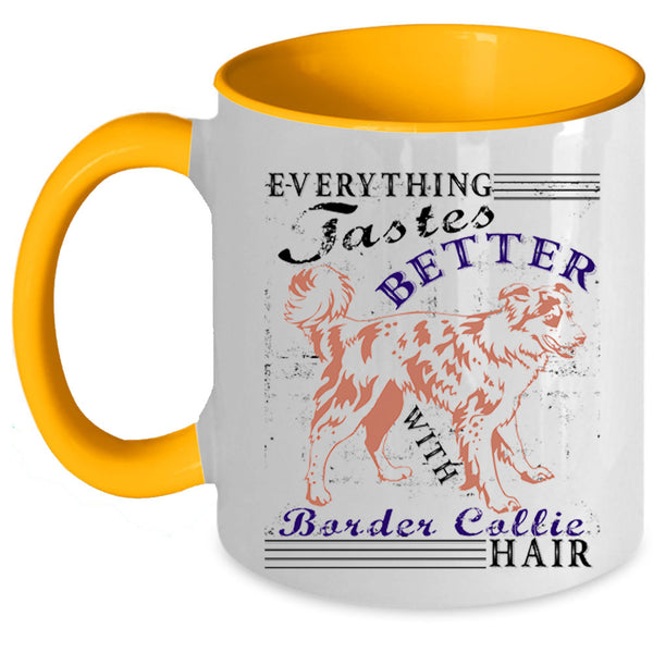 Gift For Border Collie Owner Coffee Mug, Border Collie Hair Accent Mug