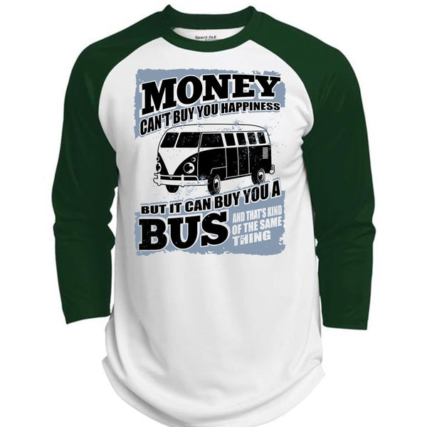 Money Can't Buy You Happiness T Shirt, I Love Bus T Shirt, Awesome T-Shirts  (Polyester Game Baseball Jersey)