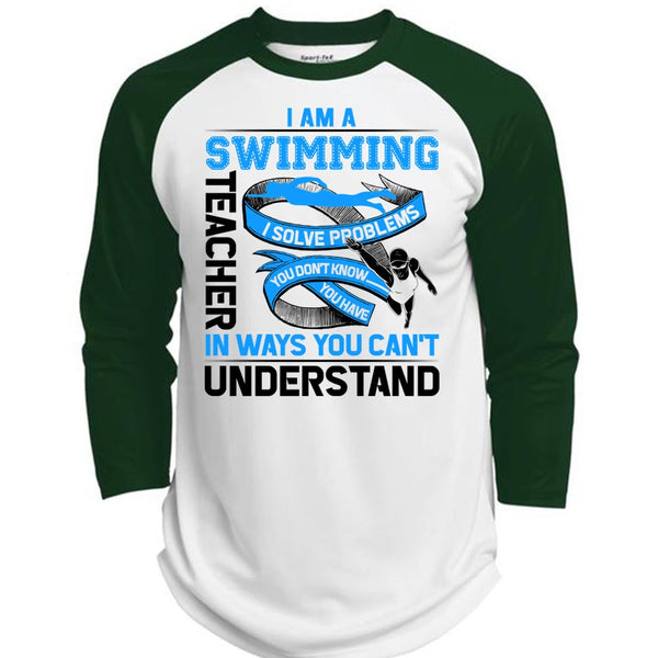 I Am A Swimming Teacher T Shirt, Being A Swimming T Shirt, Awesome T-Shirts  (Polyester Game Baseball Jersey)