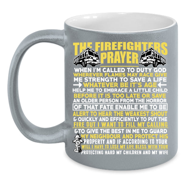 The Firefighters Prayer Coffee Mug, Cute Fireman Coffee Cup