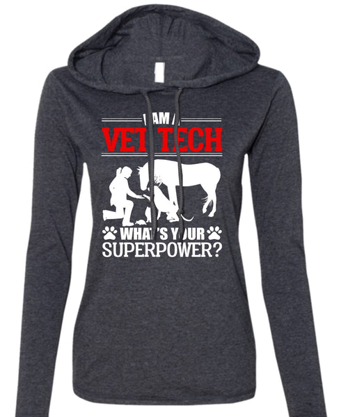 I Am A Vet Tech T Shirt, Being A Vet Tech T Shirt (Anvil Ladies Ringspun Hooded)