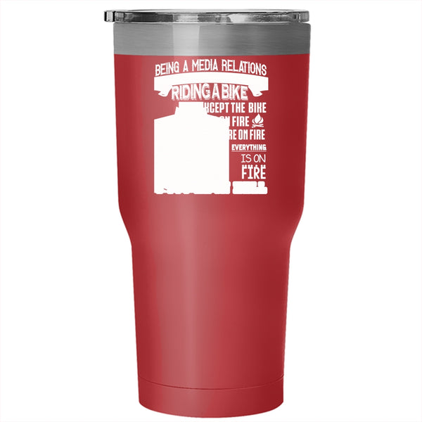 Being A Media Relations Coordinator Tumbler 30 oz Stainless Steel, Cool Job Title Travel Mug