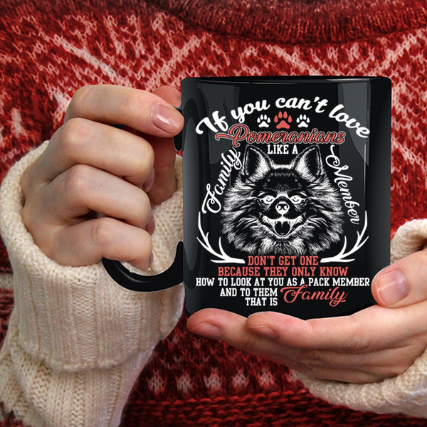 Pomeranians Like A Family Member Coffee Mug, Cute Dogs Coffee Cup