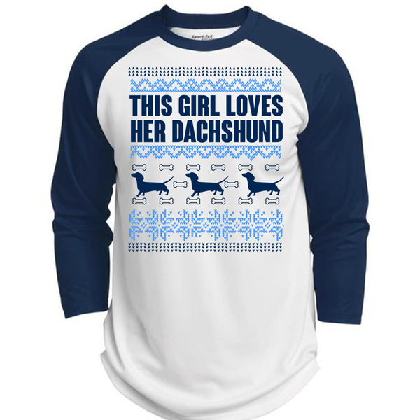 This Girl Loves Her Dachshund T Shirt, This Girl Loves Christmas T Shirt, Awesome T-Shirts  (Polyester Game Baseball Jersey)