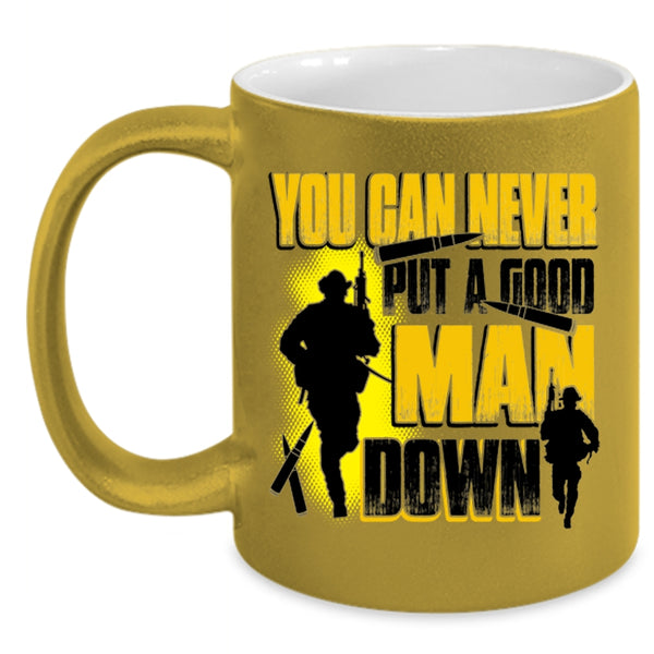Gift For Dad Coffee Mug, You Can Never Put A Good Man Down Accent Mug