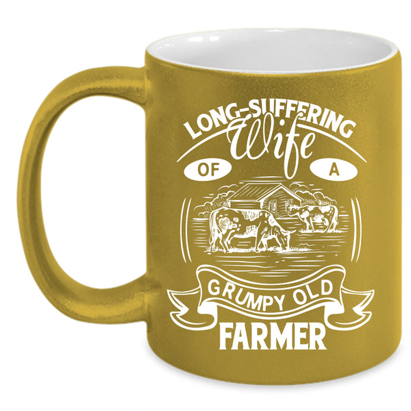 Wife Of A Grumpy Old Farmer Coffee Mug, Cool Grandmas Coffee Cup