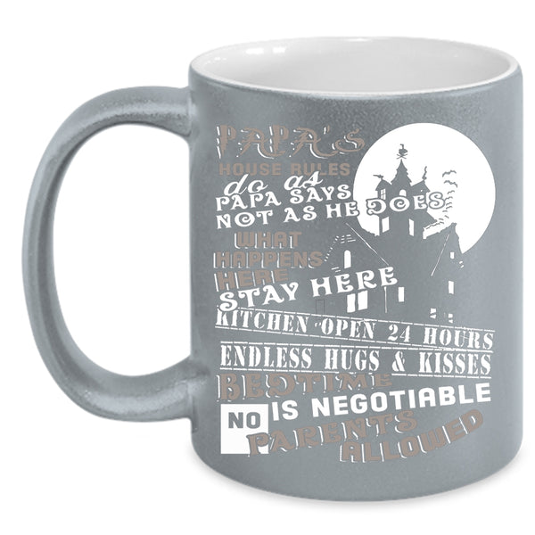 Papa's House Rules Coffee Mug, Gift For Father's Day Coffee Cup