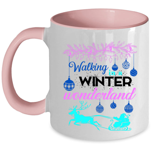 Cute Christmas Coffee Mug, Walking In A Winter Wonderland Accent Mug