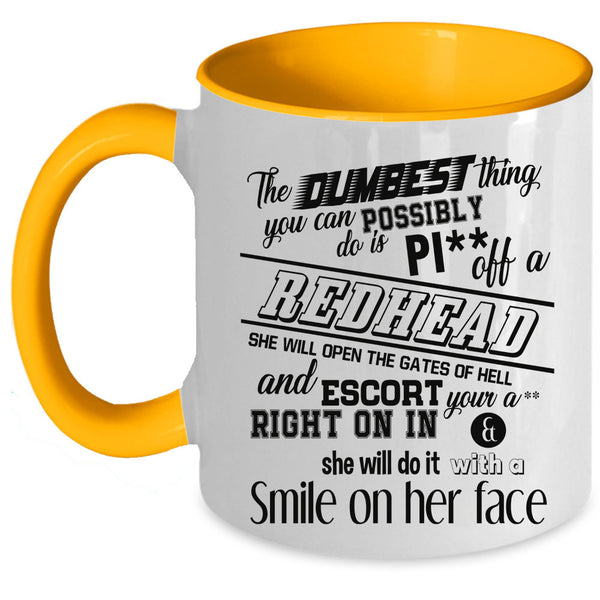 Cool Gift For Hairstylist Coffee Mug, Redhead Accent Mug