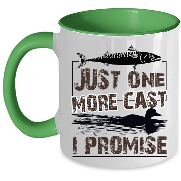 Awesome Fishing Coffee Mug, Just One More Cast I Promise Accent Mug