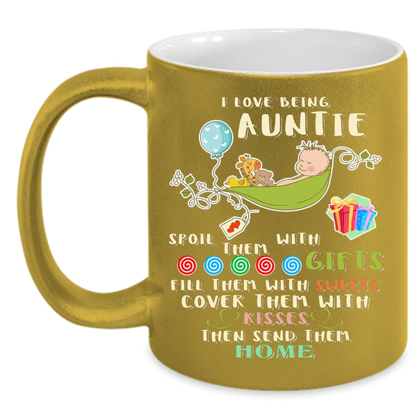 I Love Being Auntie Coffee Mug, Cute Gift For Auntie Coffee Cup