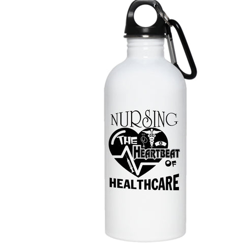 Cool Nursing 20 oz Stainless Steel Bottle,The Heartbeat Of Healthcare Outdoor Sports Water Bottle