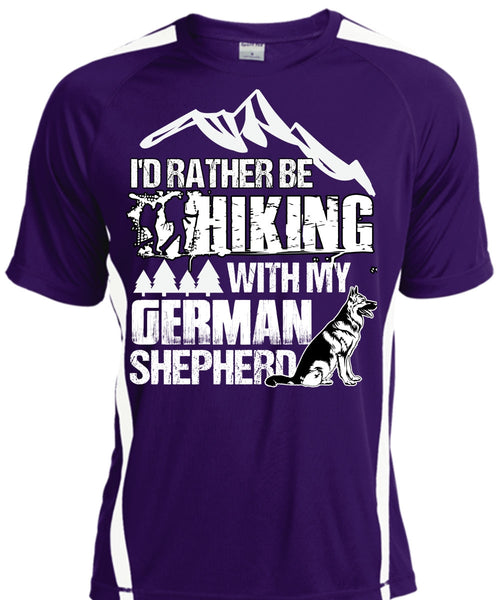 I'd Rather Be Hiking T Shirt, German Shepherd T Shirt, Cool Shirt