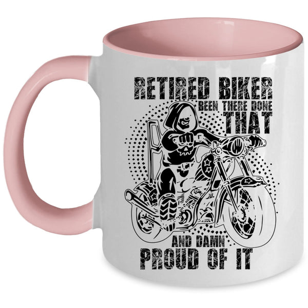 Cool Retirement Coffee Mug, Retired Biker Accent Mug
