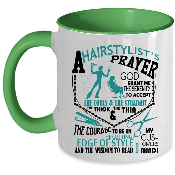Funny Hair Stylist Coffee Mug, Hairstylist's Prayer Accent Mug