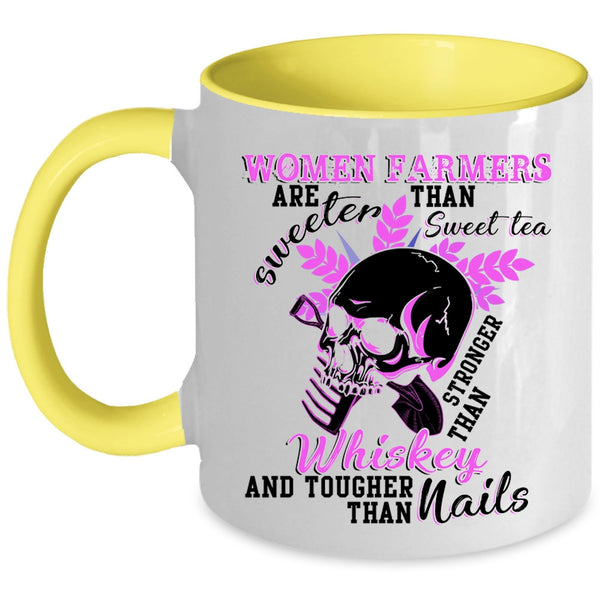 Funny Coffee Mug, Women Farmers Are Sweeter Than Sweet Tea Accent Mug