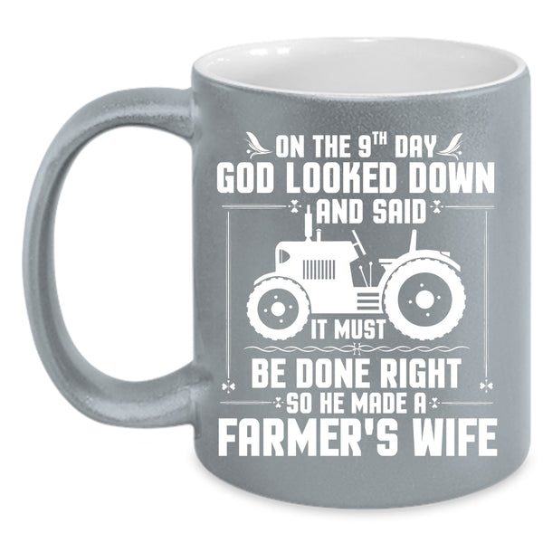 God Made A Farmer's Wife Coffee Mug, Cool Married Coffee Cup