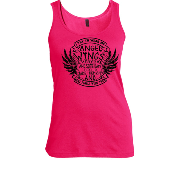 I Try To Wear My Angle Wings T Shirt, Coolest Angels Wings Tank Top