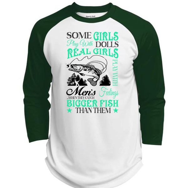 Real Girls Play With Men's When They Catch Bigger Fish Than Them T Shirt  (Polyester Game Baseball Jersey)