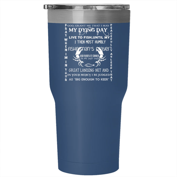 Fisherman's Prayer Tumbler 30 oz Stainless Steel, Cool Fishing Travel Mug