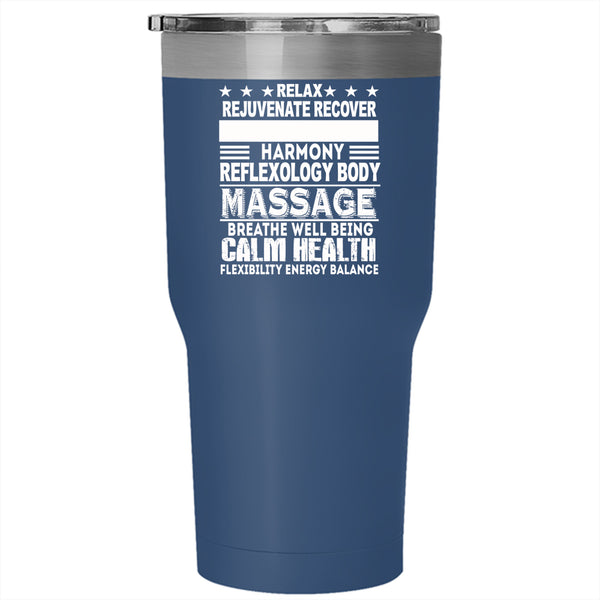 Massage Therapist Tumbler 30 oz Stainless Steel, Calm Health Travel Mug