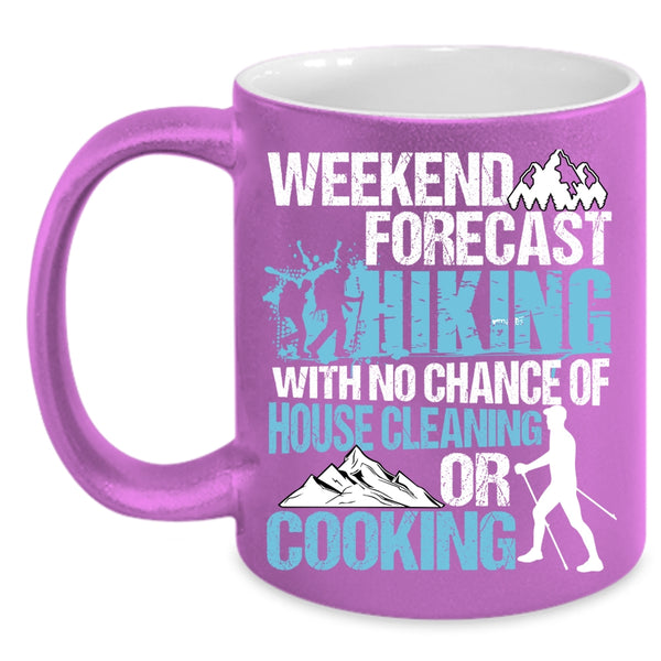Weekend Forecast Hiking Coffee Mug, I Love Hiking Coffee Cup