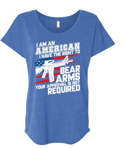 I Am An American T Shirt, Being A Veteran T Shirt, Cool Shirt (Ladies' Triblend Dolman Sleeve)
