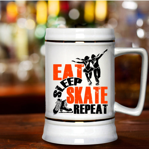 Cool Teacher Beer Stein 22oz, Eat Sleep Skate Repeat Beer Mug