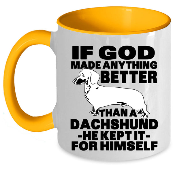 Gift For Dog Lovers Coffee Mug, Cute Dachshund Accent Mug