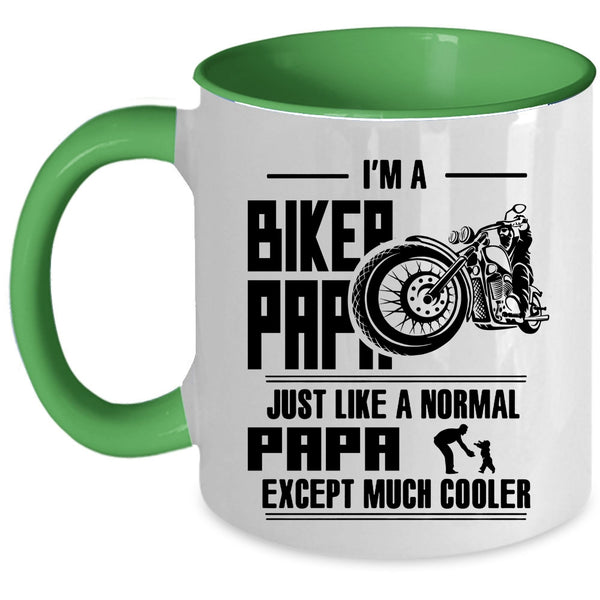 Funny Gift For Biker Papa Coffee Mug, I'm A Biker Papa Accent Mug