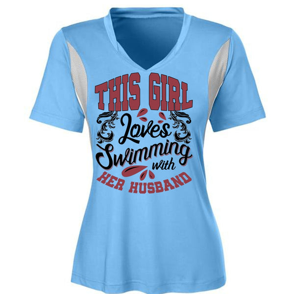 This Girl Loves Swimming With Her Husband T Shirt, I Love Swimming T Shirt, Awesome T-Shirts
