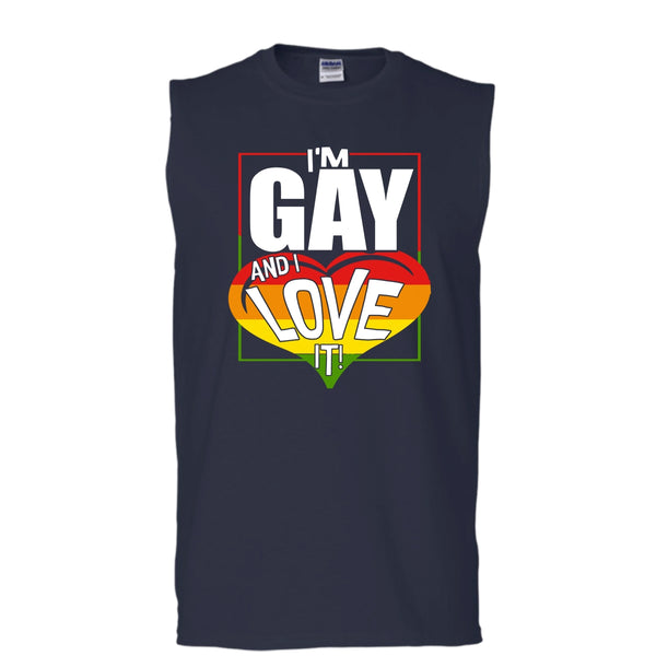I'm Gay And I Love It T Shirt, Coolest Gay Tank Top (Men's Cotton Sleeveless)