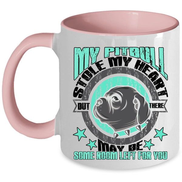 I Love My Pitbull Coffee Mug, My Pitbull Stole My Heart Accent Mug