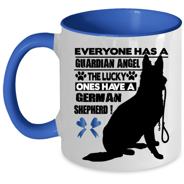 The Lucky Ones Have A German Shepherd Coffee Mug, Guardian Angel Accent Mug
