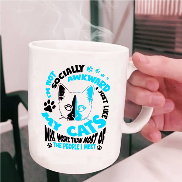 Funny Gift For Cat Lovers Coffee Mug, I Just Like My Cats Cup