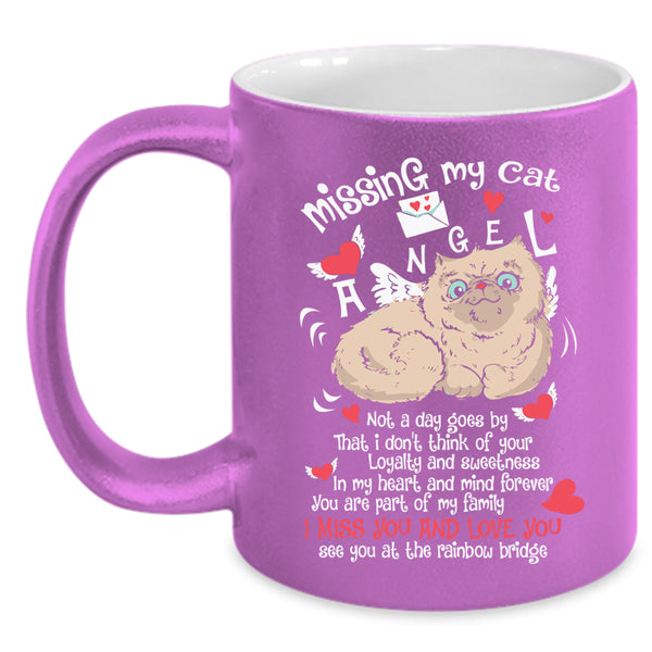 Missing My Cat Angel Coffee Mug, I Miss You And Love You Coffee Cup