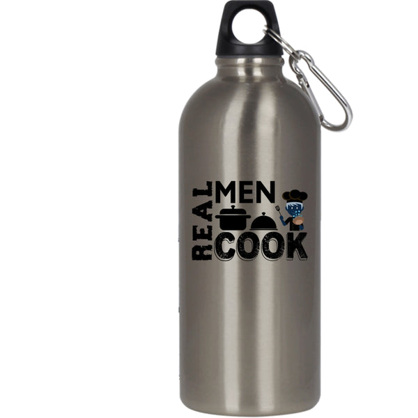 Real Men Cook 20 oz Stainless Steel Bottle,Cool Gift For Dad Outdoor Sports Water Bottle