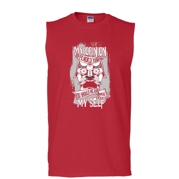 My Opinion Offended You? T Shirt, I Keep To My Self Tank Top (Men's Cotton Sleeveless)